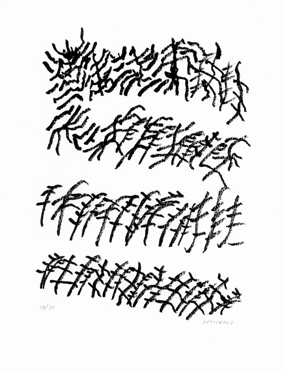 Henri Michaux, Lithographie, -Par la voie des rythmes-, 1974