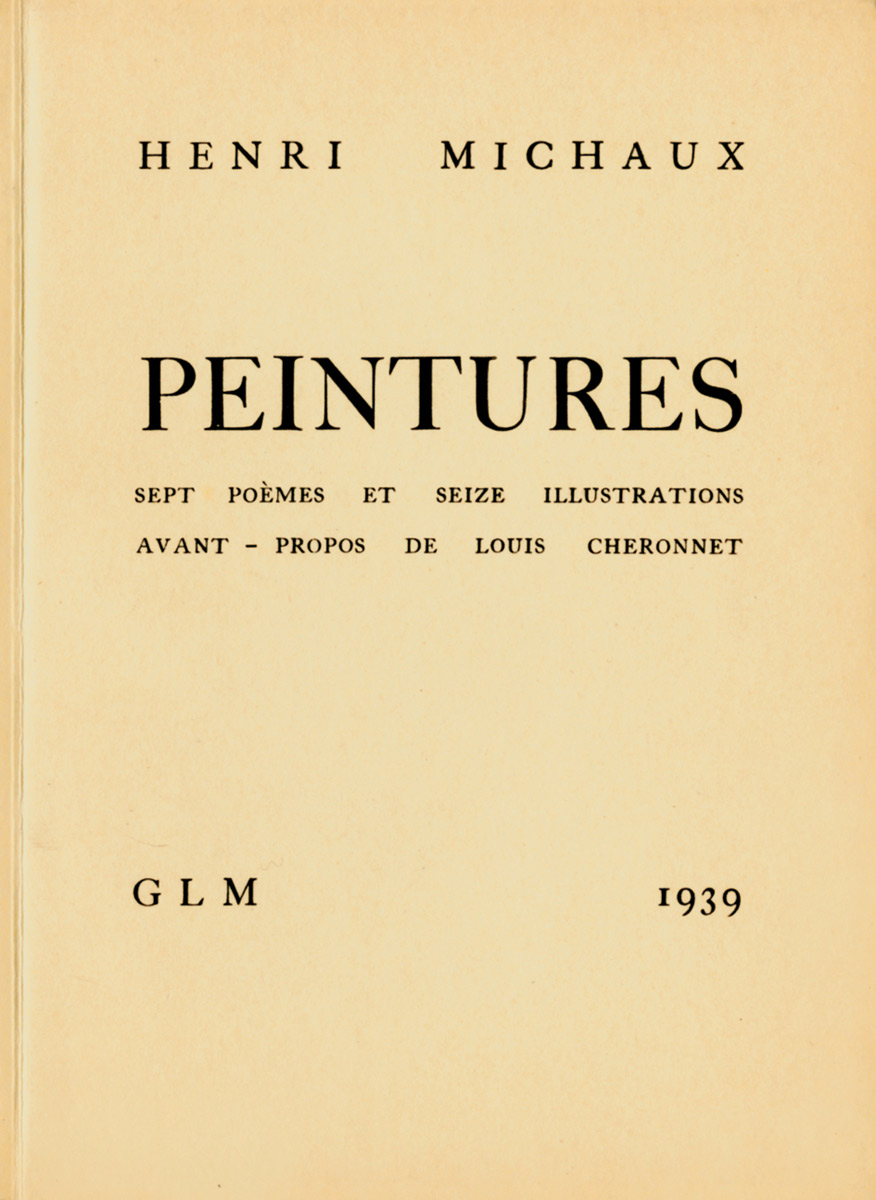 Henri Michaux, Livre, -Peintures-, 1939