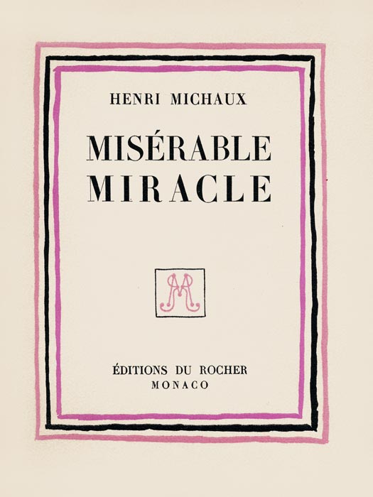 Henri-Michaux-Livre-Offset-Misérable-miracle-(La-Mescaline)-Editions-du-Rocher-1956