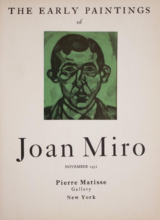 Joan-Miró-Catalogue-Offset-The early paintings of Joan Miro-Pierre Matisse gallery, New York-1951