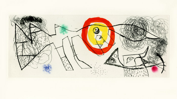 Joan-Miró-Estampe-Eau-forte-Pour-Eric-Satie-Louis-Broder,-Paris-1969