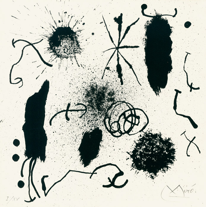 Joan Miró, Lithographie, -Je travaille comme un jardinier-, 1964