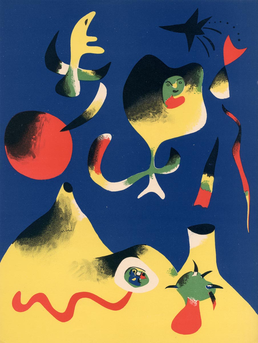 Joan Miró, Lithographie, -L-air-, 1937