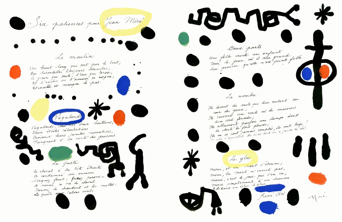 Joan Miró, Lithographie, -Six patiences pour Joan Miró-