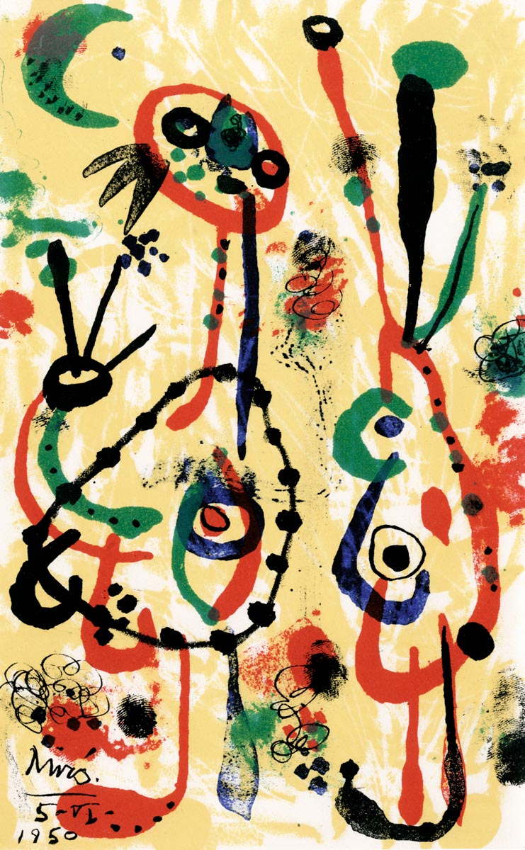 Joan Miró, Lithographie, -Anthologie de l-humour noir-, 1950