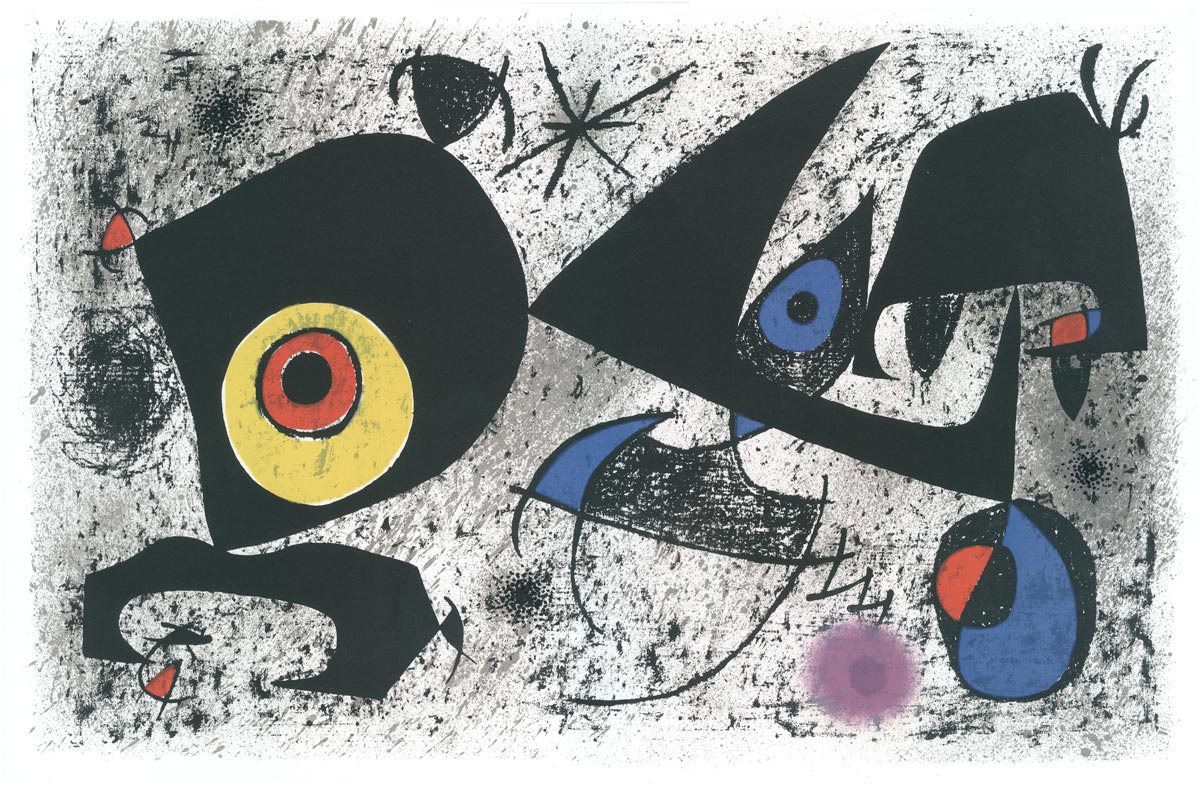 Joan-Miró-Estampe-Lithographie-Hommage-à-Miro-XXe-siècle,-Paris-1972