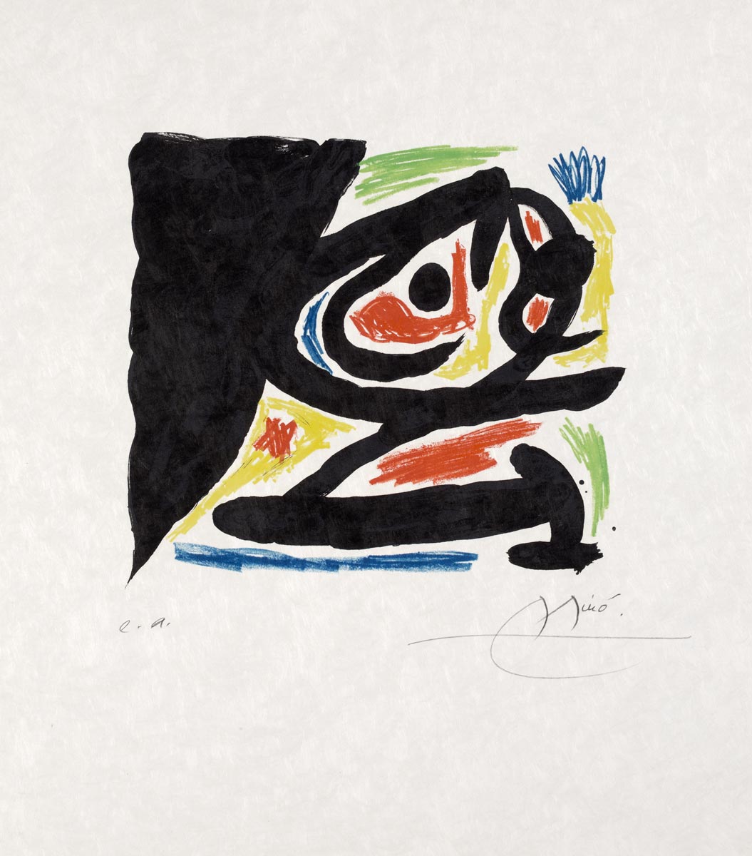 Joan-Miró-Estampe-Lithographie-Pour-Berggruen-Berggruen,-Paris-1970