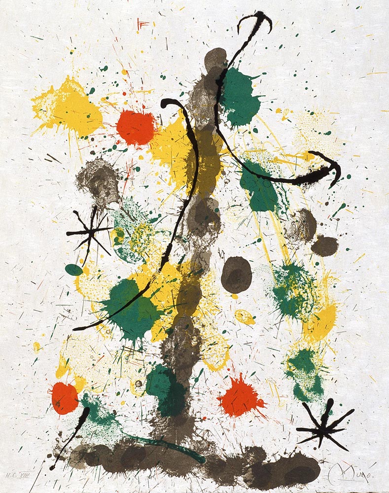 Joan Miró, Lithographie, -Quelques fleurs pour des amis-, 1964