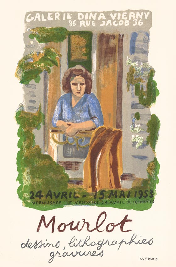 Maurice-Mourlot-Affiche-Lithographie-dessins,-lithographies,-gravures-Galerie-Dina-Vierny,-Paris-1953