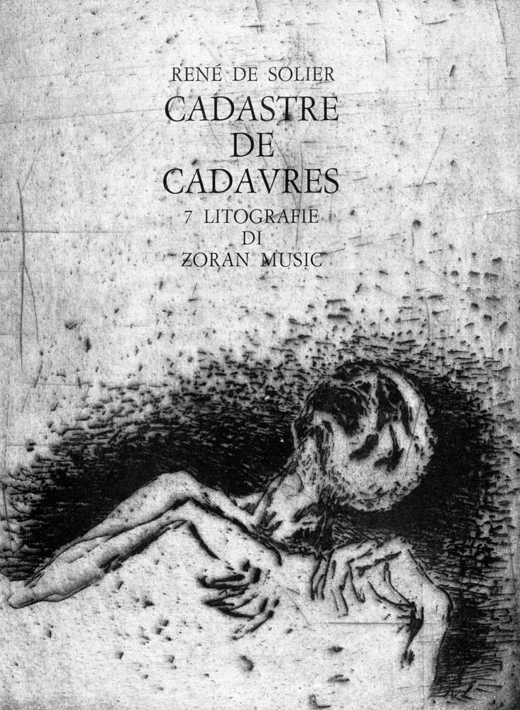 Zoran-Music-Catalogue-Offset-Cadastre de cadavres, 7 Litografie di Zoran Music-Cerastico, Milano-1974