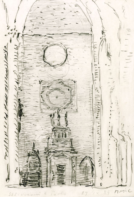 Zoran Music, Dessin au crayon, 1984
