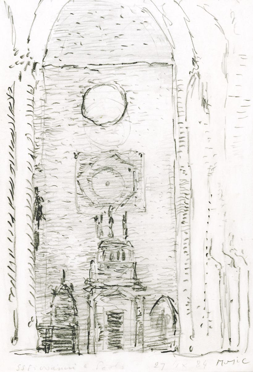 Zoran-Music-Unique-Dessin-au-crayon-San-Giovanni-e-Paolo--1984