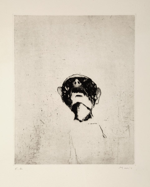 Zoran-Music-Estampe-Pointe-sèche-Nous-ne-sommes-pas-les-derniers--1976