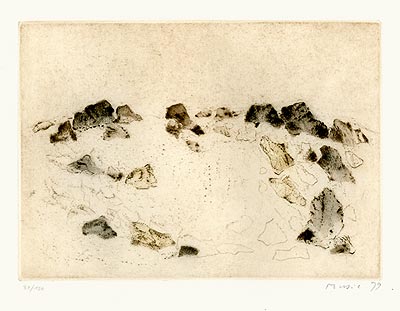 Zoran Music, Eau-forte, -Paysage rocheux-, 1979