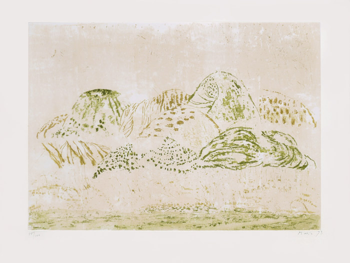 Zoran Music, Eau-forte, -Paysage siennois -, 1973