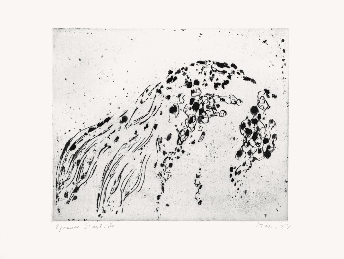 Zoran Music, Eau-forte, -Point de repère-, 1964