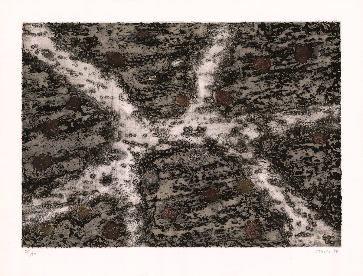 Zoran Music, Eau-forte, -Terre d-Istrie (1er état)-, 1959