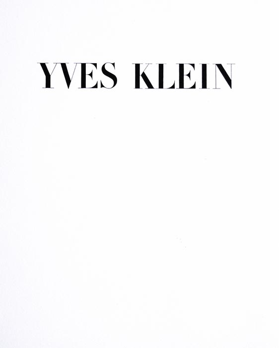 Yves Klein, Catalogue, 1965