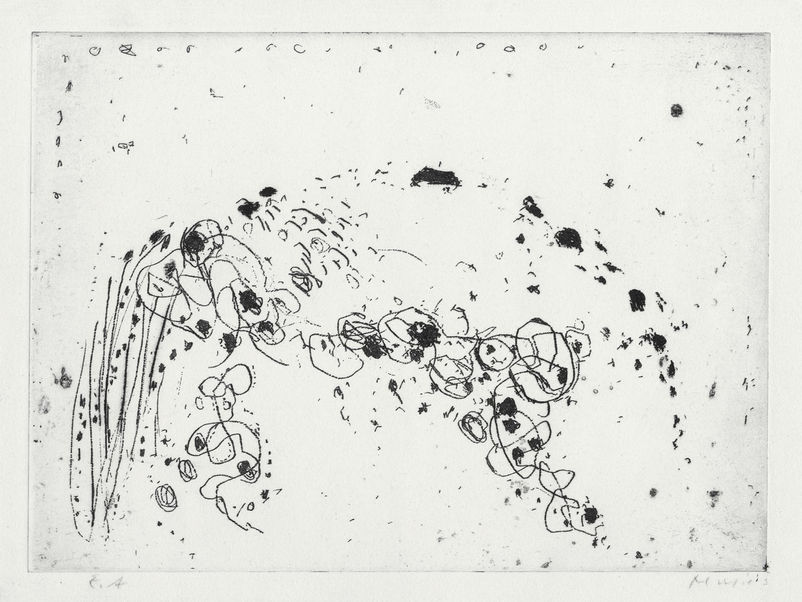 Zoran Music, Eau-forte, -Motif Italien-, 1964