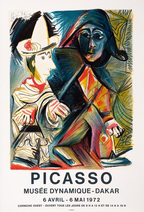 Pablo-Picasso-Affiche-Lithographie-Picasso-Musée-Dynamique,-Dakar-1972