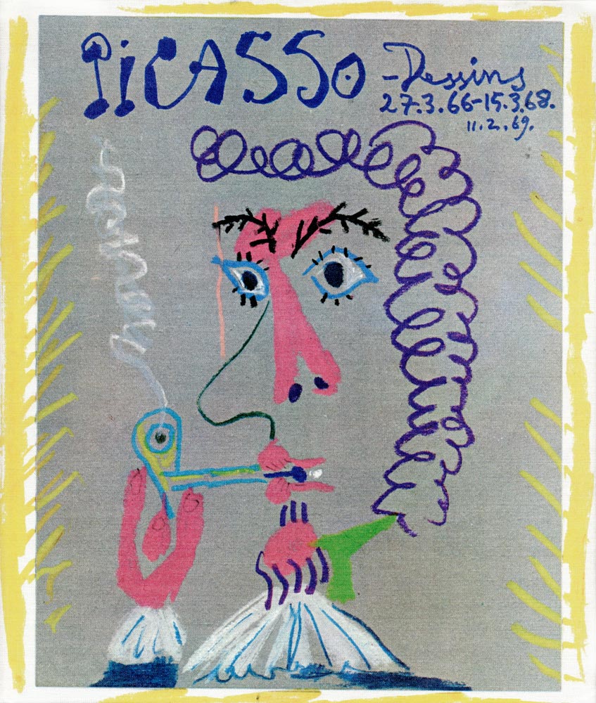 Pablo-Picasso-Catalogue-Offset-Picasso,-dessins-1966-1968-Cercle-d-Art,-Paris-1969