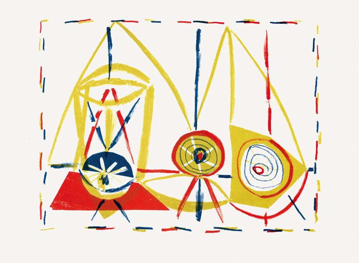 Pablo Picasso, Lithographie, -Composition (3e état)-, 1946