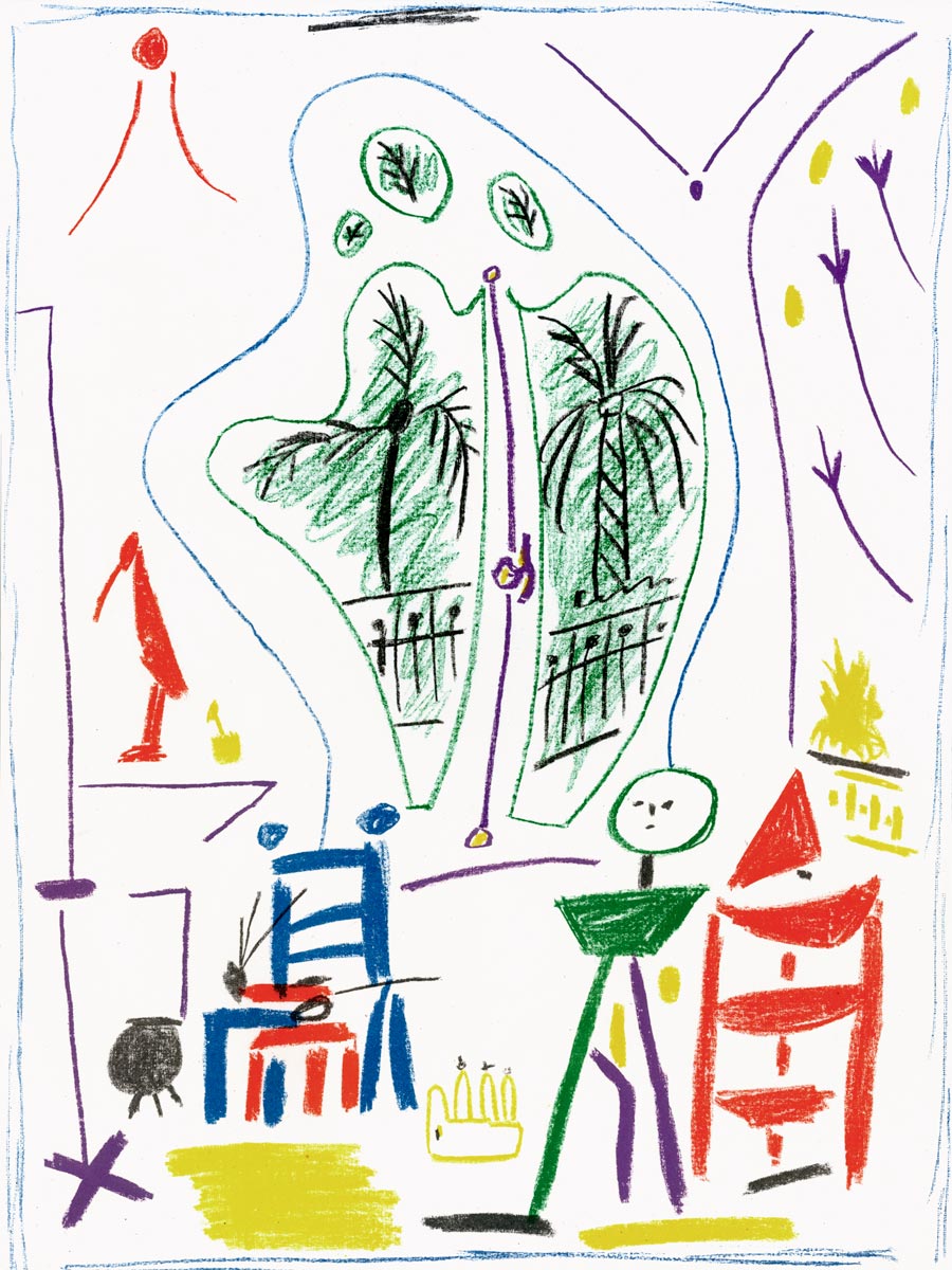 Pablo Picasso, Lithographie, -L-Atelier de Cannes-, 1956