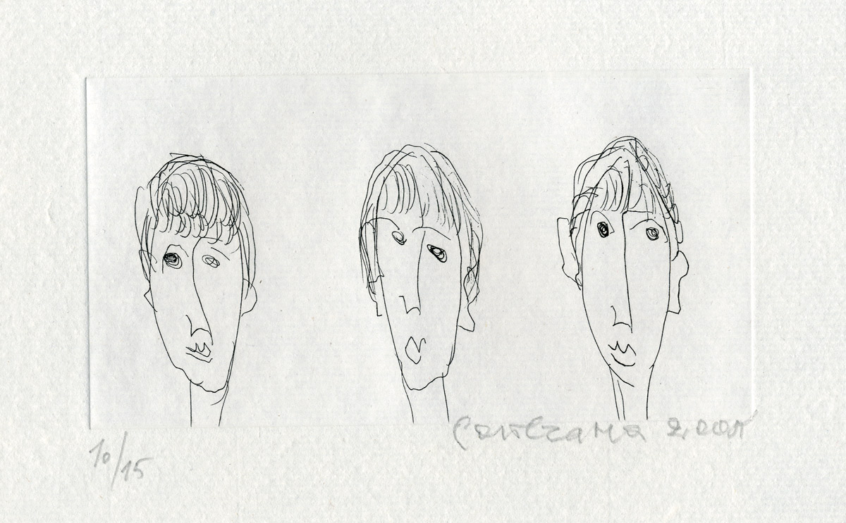 Carol Rama, Eau-forte, -Tre-, 2005