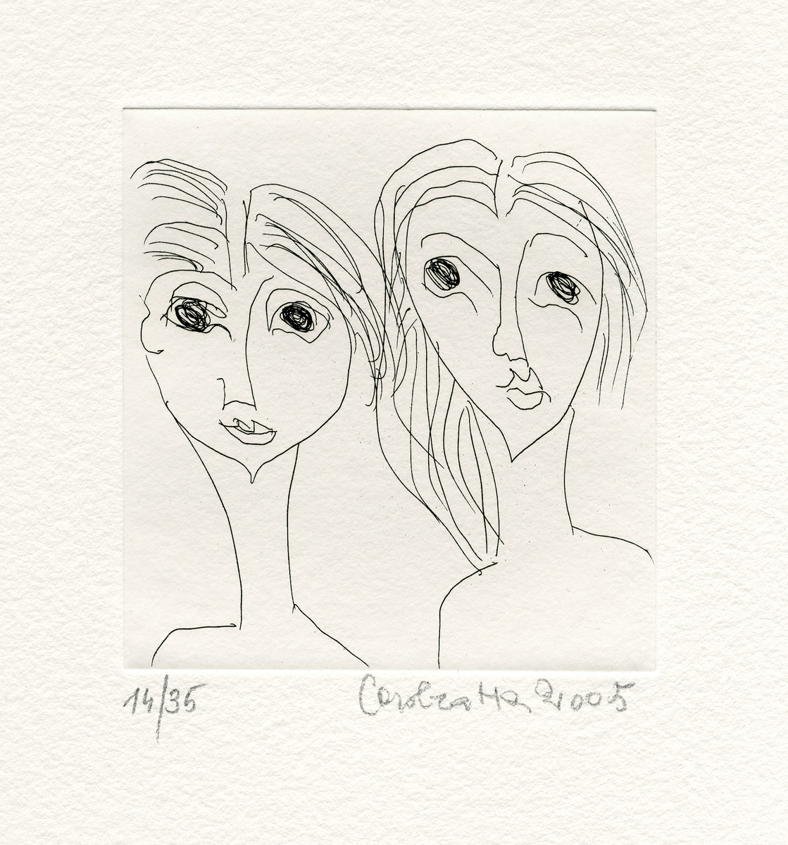 Carol-Rama-Estampe-Eau-forte-Le-Amiche-Franco-Masoero,-Torino-2005