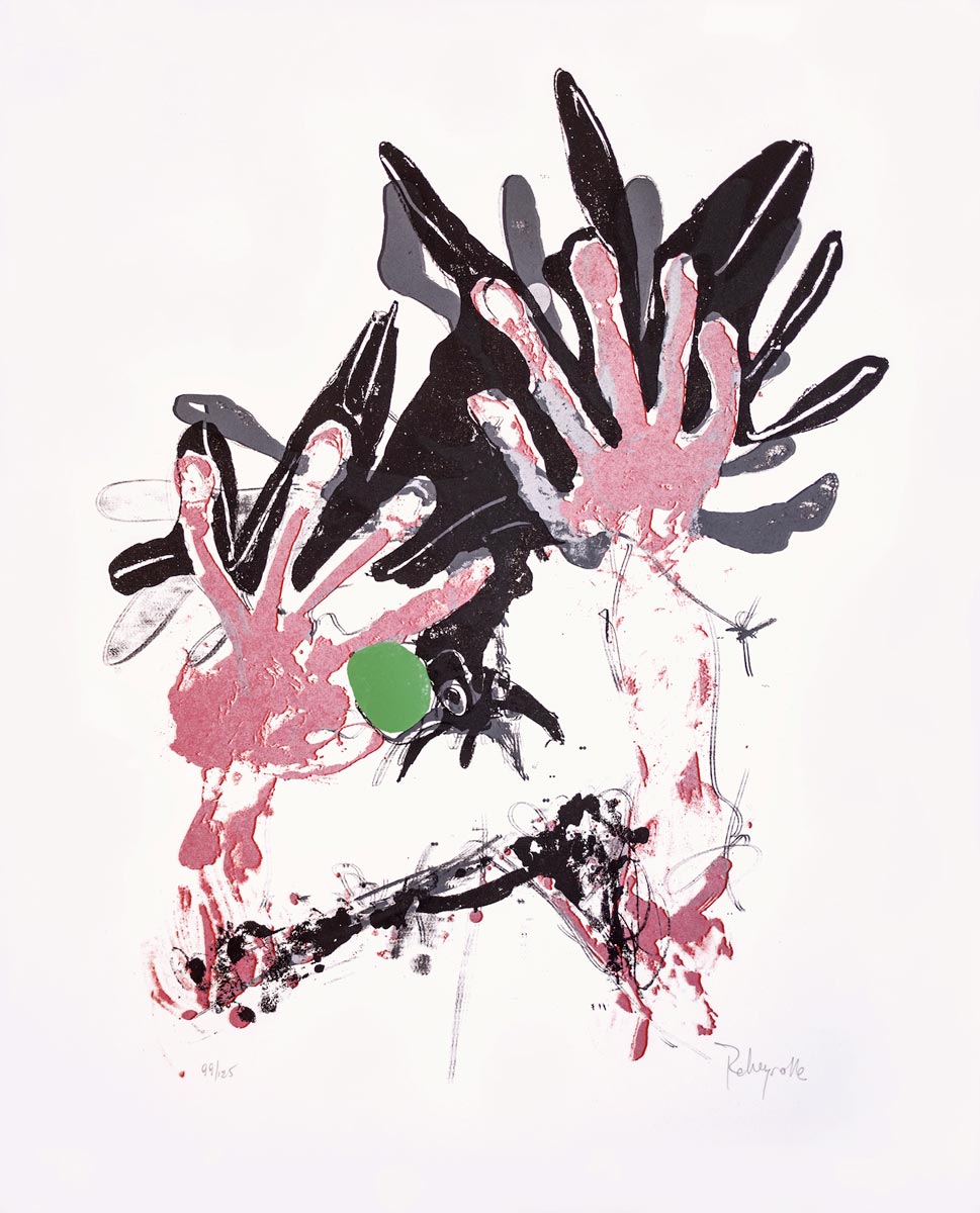 Paul Rebeyrolle, Lithographie, -El circulo de piedra-, 1970