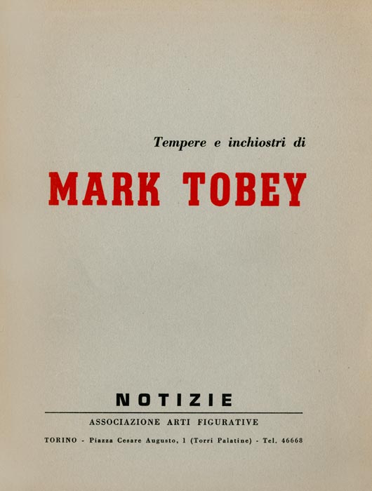 Mark Tobey, Catalogue, 1960