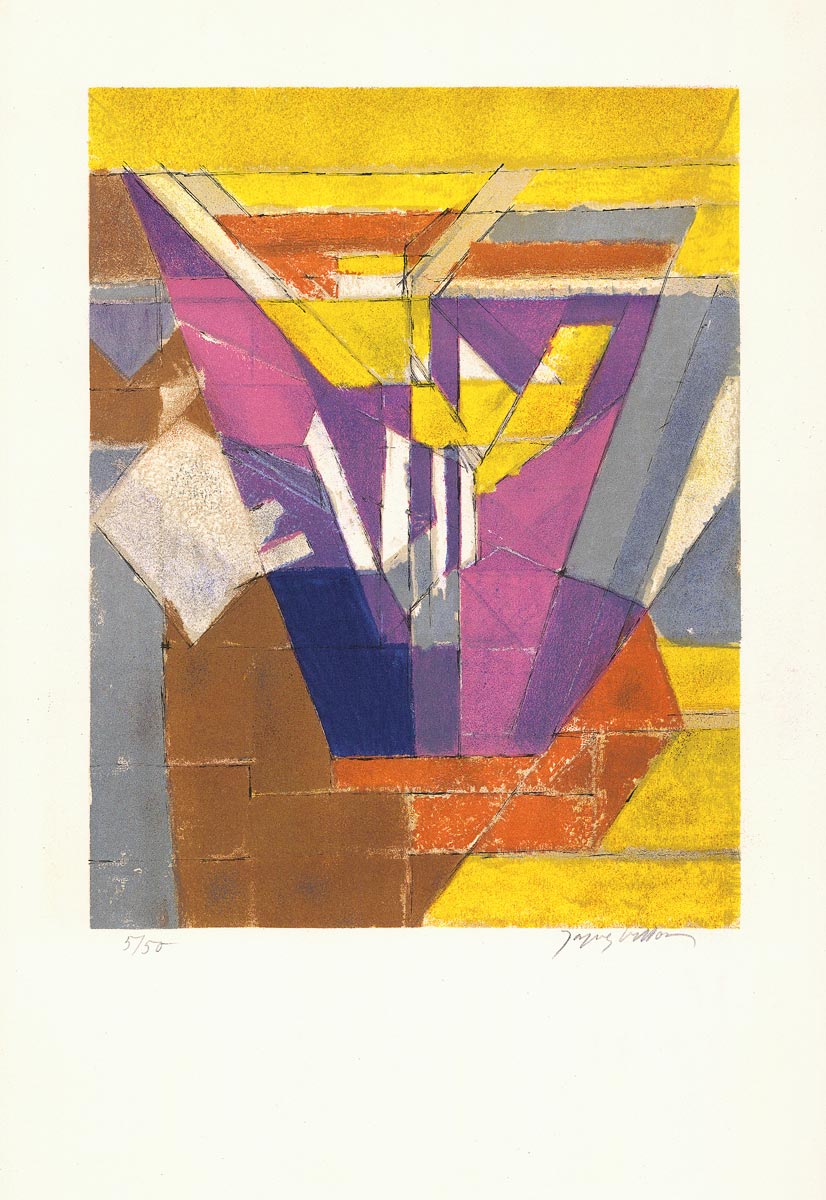 Jacques Villon, Lithographie, -Quatrième biennale de peinture-, 1957