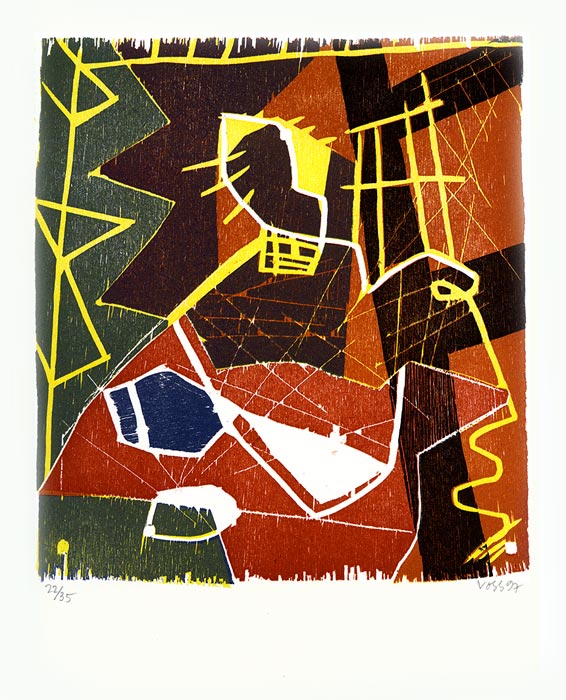 Jan Voss, Xylographie, -Idole-, 1997